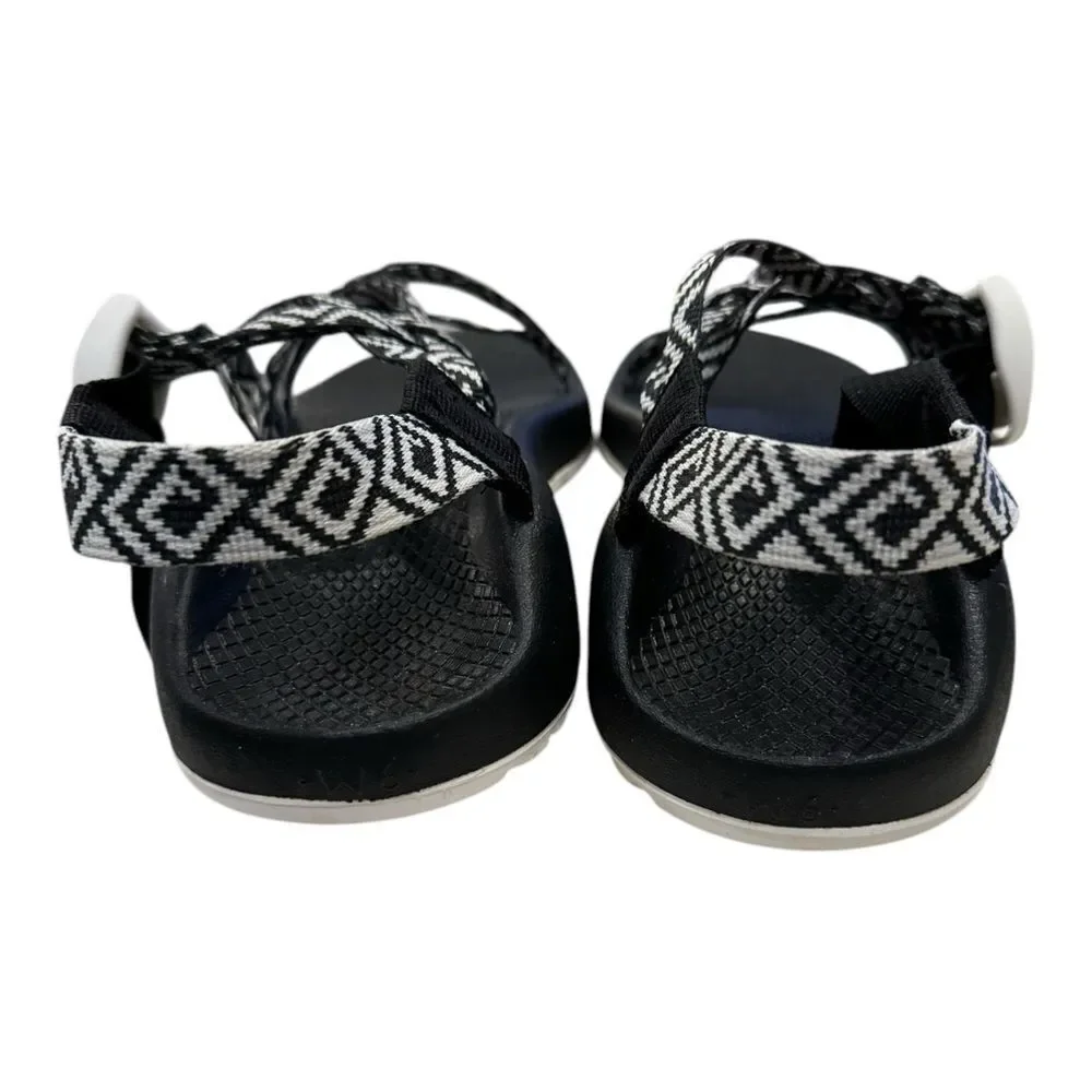 New Chaco Women's ZX/1 Classic Oragami Black Sport Sandals.6